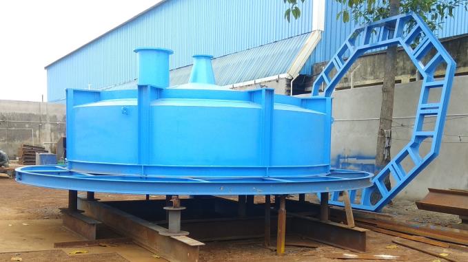 ATCO cyclone body and launder, field installation