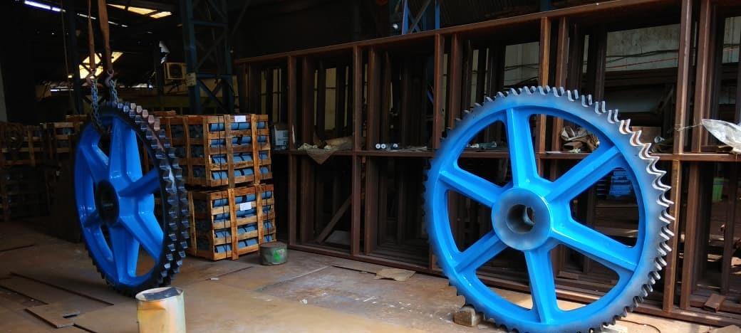 ATCO girth gears and sprockets in the workshop